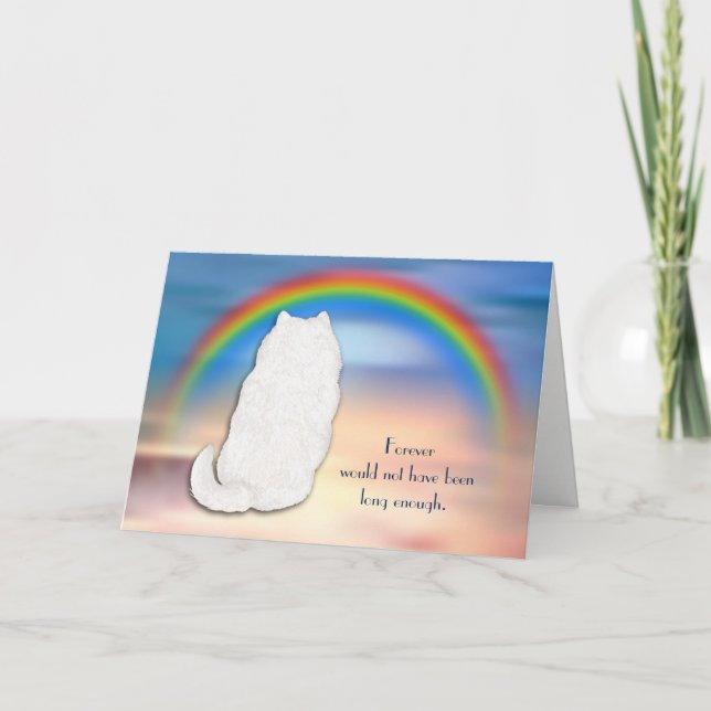Förlust av Samoyed Hund Rainbow Sympathy Card Helgkort (Framsida)