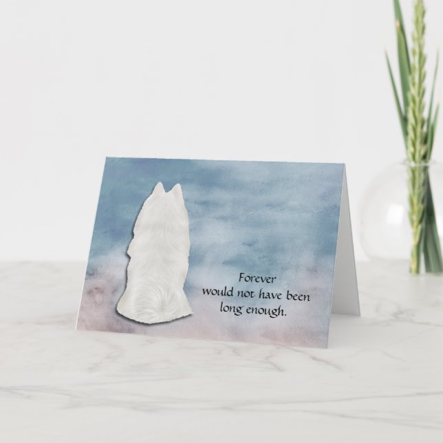 Förlust av Samoyed Hund Sympathy Card Helgkort (Framsida)