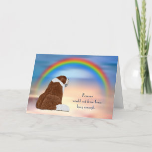Förlust av Sankt Bernard Hund Rainbow Sympathy Car Helgkort