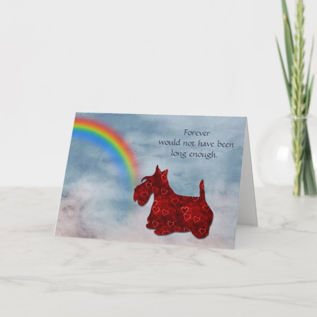 Förlust av Scottie Hearts Rainbow Sympathy Card Helgkort (Framsida)