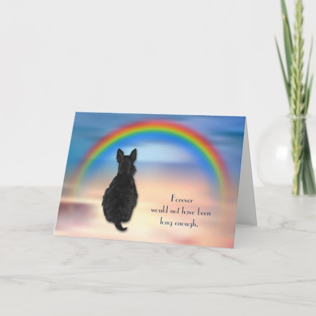 Förlust av Scottie Hund Rainbow Sympathy Card Helgkort (Framsida)