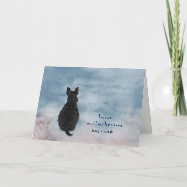 Förlust av Scottie Hund Sympathy Card Helgkort (Framsida)