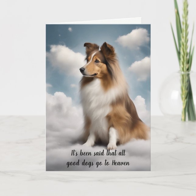 Förlust av Shetland Sheepdog Heaven Sympathy Card Helgkort (Framsida)
