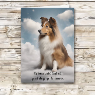Förlust av Shetland Sheepdog Heaven Sympathy Card Helgkort