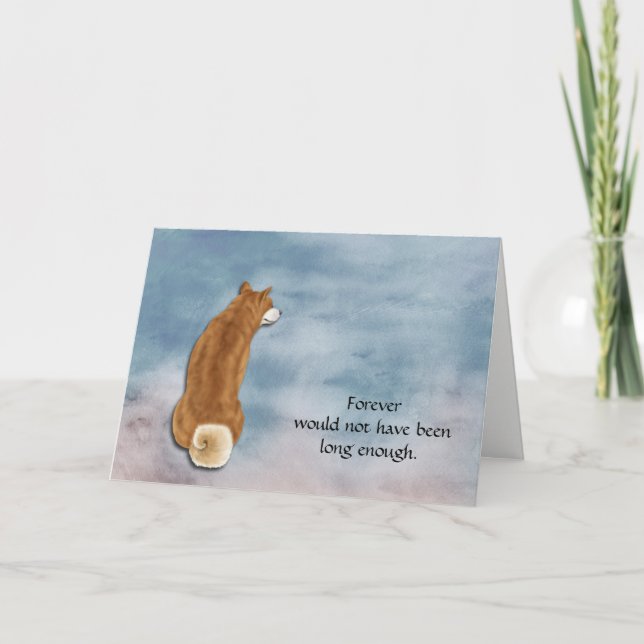 Förlust av Shiba Inu Hund Sympathy Card Helgkort (Framsida)