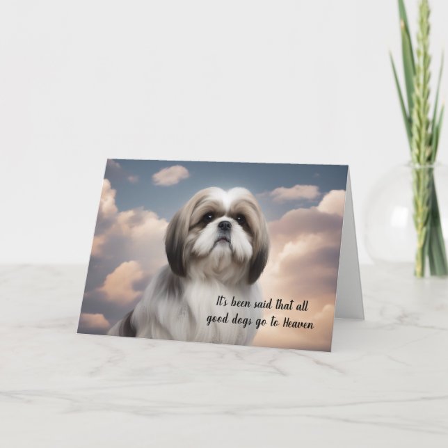 Förlust av Shih Tzu Hund Heaven Sympathy Helgkort (Framsida)