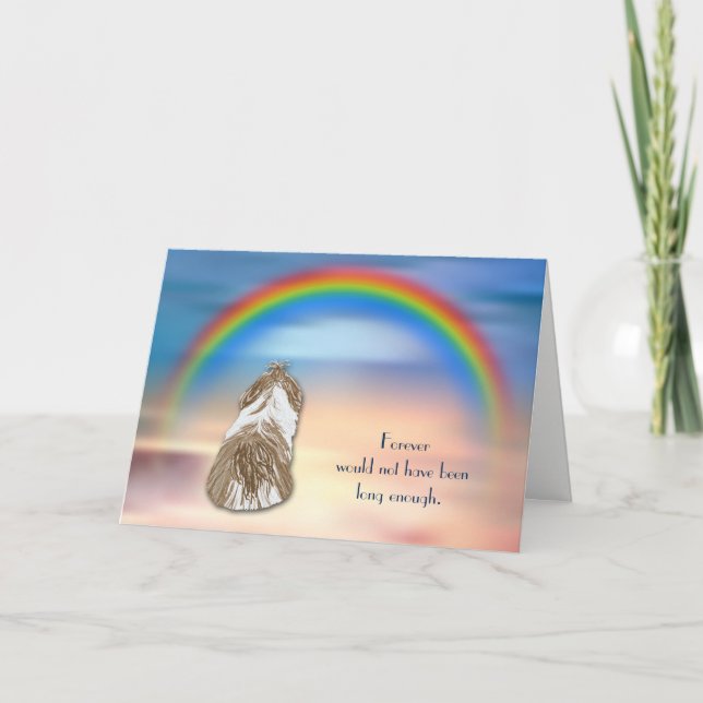 Förlust av Shih Tzu Hund Rainbow Sympathy Card Helgkort (Framsida)