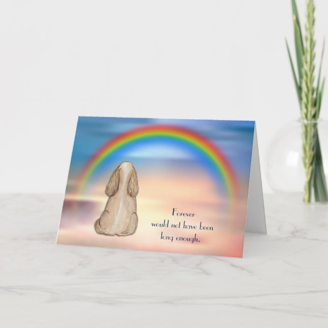 Förlust av spanska Cocker Rainbow Sympathy Card Helgkort (Framsida)