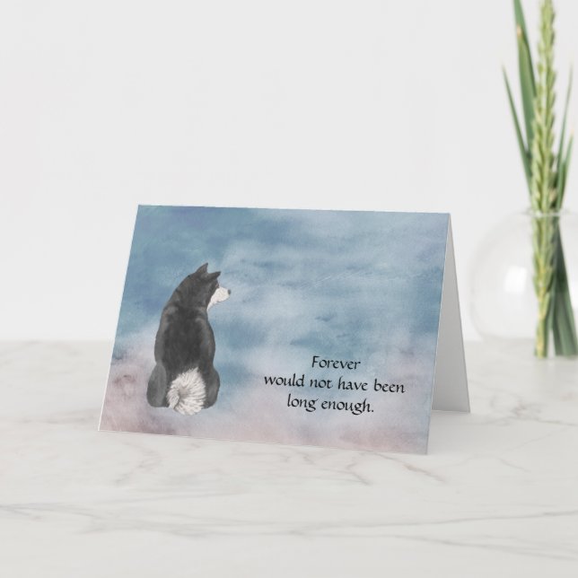 Förlust av svarta Akita Condolence Sympathy Card Helgkort (Framsida)
