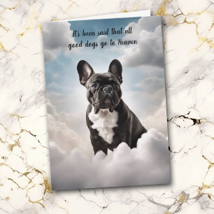 Förlust av svarta Fransken Bulldog Heaven Sympathy Helgkort