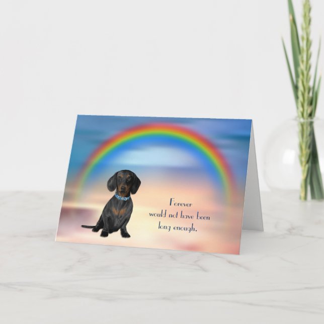 Förlust av svarta Tan Dachshund Rainbow Sympathy C Helgkort (Framsida)