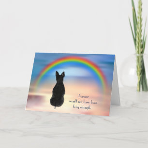 Förlust av Terrier Hund Rainbow Sympathy i Black R Helgkort