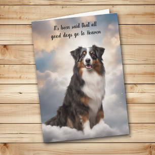 Förlust av Tri Färg Aussie Hund Heaven Sympathy Helgkort