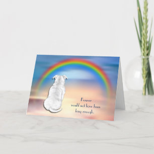 Förlust av vit amerikansk bully Hund Rainbow Sympa Helgkort