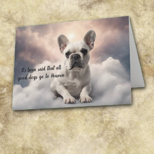 Förlust av vit Fransk Bulldog Heaven Sympathy Helgkort