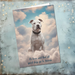 Förlust av vit Pitbull Hund Hårdsinfektionskort Helgkort