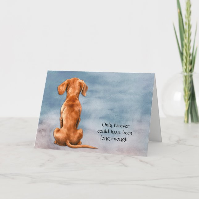 Förlust av Vizsla Hund Sympathy Card Helgkort (Framsida)