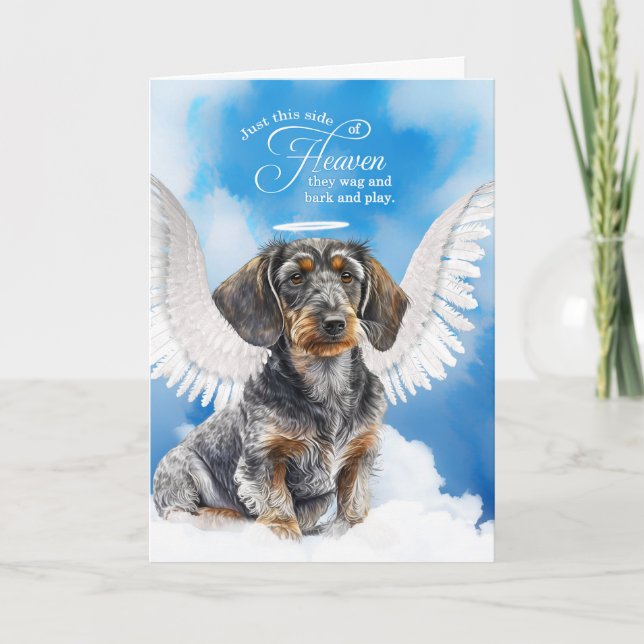 Förlust av Wirehair Dachshund Hund Pet Sympathy Kort (Framsida)