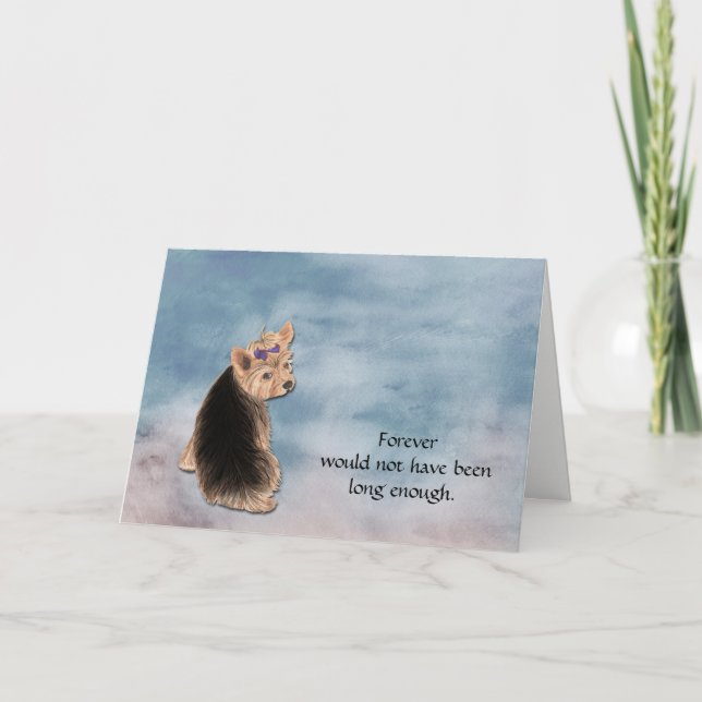 Förlust av Yorkie Condolence Sympathy Card Helgkort (Framsida)
