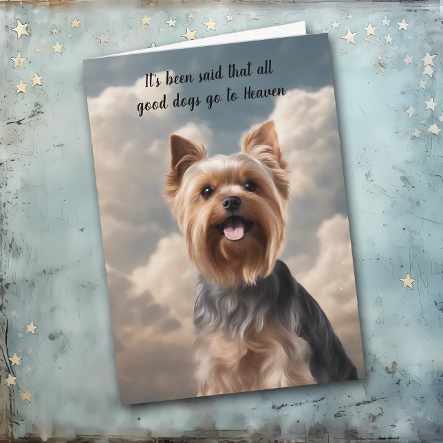 Förlust av Yorkshire Terrier Hund Heaven Sympathy Helgkort (Skapare uppladdad)
