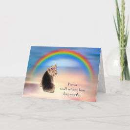 Förlust av Yorkshire Terrier Rainbow Sympathy Card Helgkort