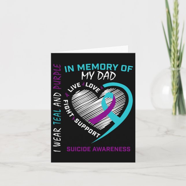 Förlust Pappa Till minnes av min pappa Suicide Awa Kort (Framsida)