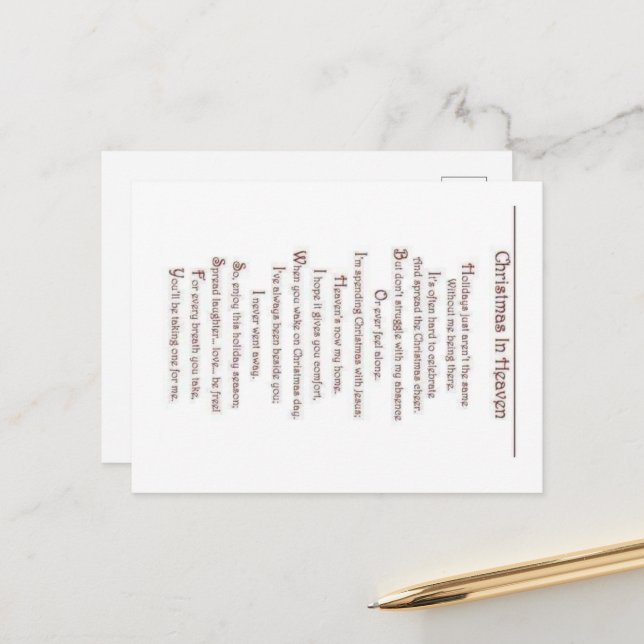 Förlusten av en nära och kära vykort (Fram/Back In Situ)