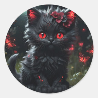 Form: Klassiska runda fästpunkter som cat by Aman Runt Klistermärke