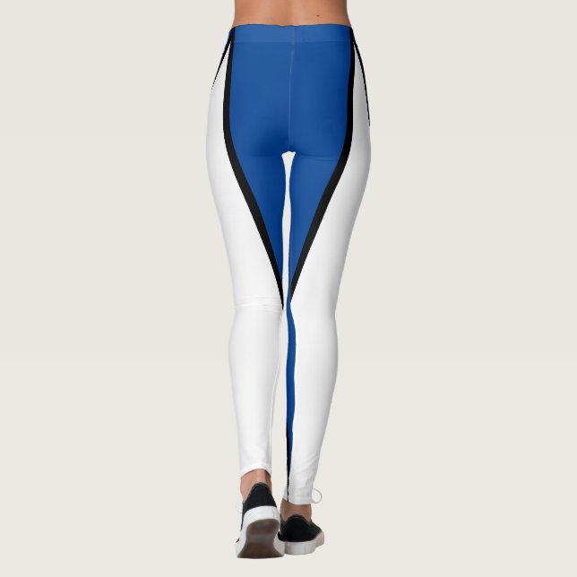 Form & Kurvor 2 Färg Leggings - Blå och vit (Baksida)