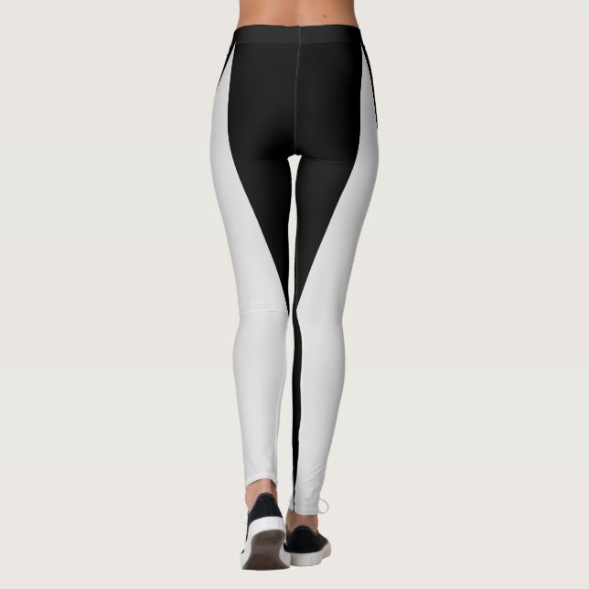 Form & Kurvor 2 Färg Leggings - Black & Silver (Baksida)