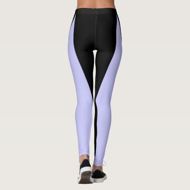 Form & Kurvor Två Färger, Svart & Periwinkle Leggings (Baksida)