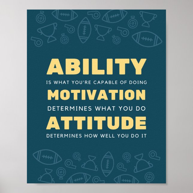 Förmåga, motivation, Attitude-inspiration Poster (Framsidan)