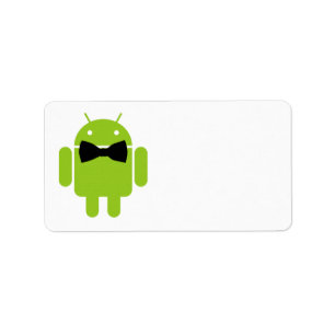 Formal Atire Grönt Android Robot Adressetikett