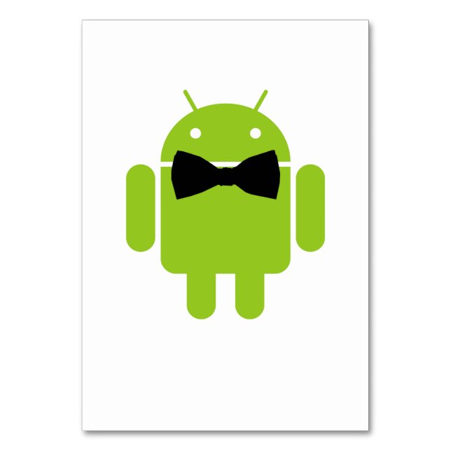 Formal Atire Grönt Android Robot Bordsnummer (Framsidan)