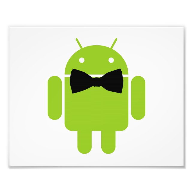 Formal Atire Grönt Android Robot Fototryck (Framsidan)