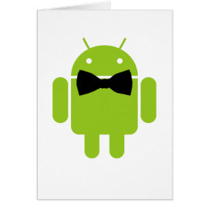 Formal Atire Grönt Android Robot Hälsningskort