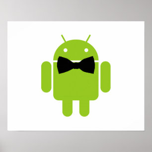 Formal Atire Grönt Android Robot Poster