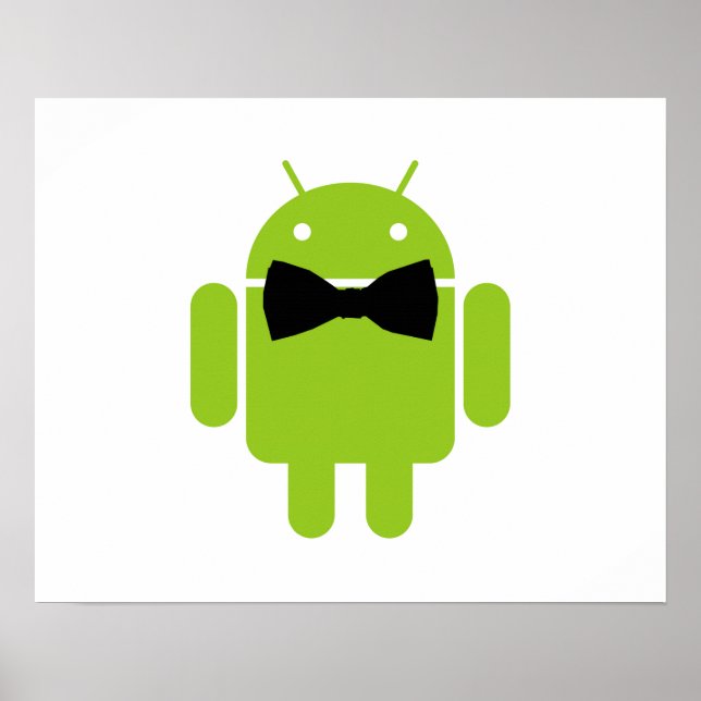 Formal Atire Grönt Android Robot Poster (Framsidan)