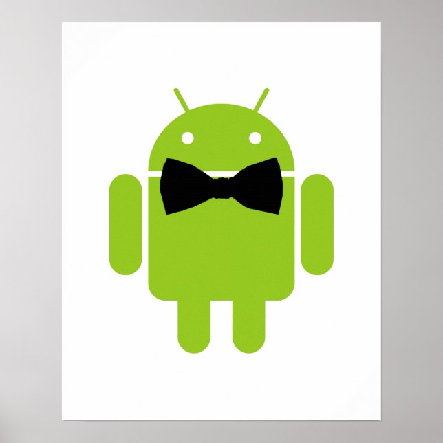Formal Atire Grönt Android Robot Poster (Framsidan)