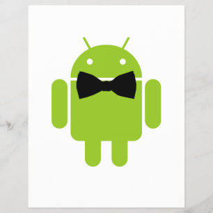 Formal Atire Grönt Android Robot Reklamblad