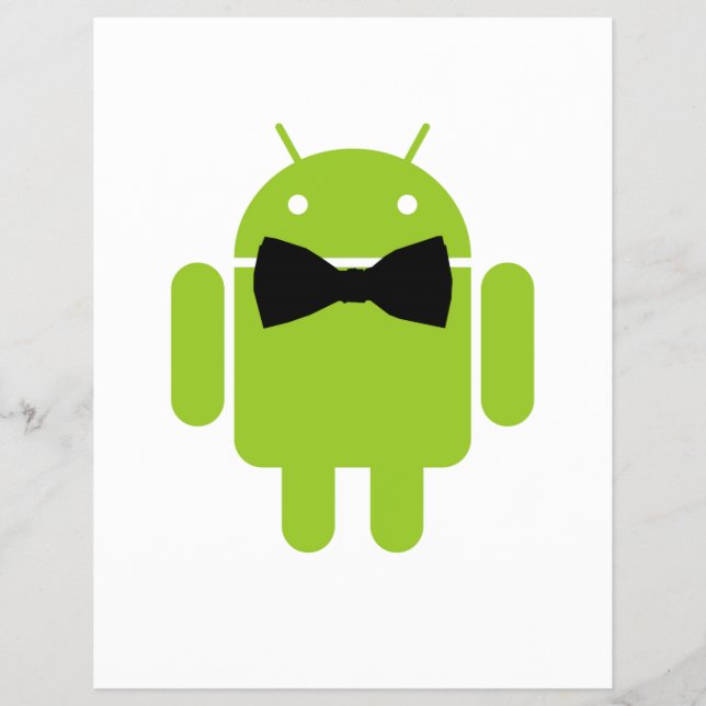 Formal Atire Grönt Android Robot Reklamblad (Framsidan)