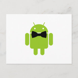 Formal Atire Grönt Android Robot Vykort
