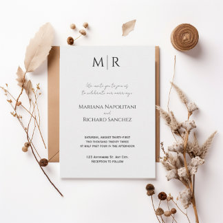 Formal Black and White Wedding Invitation Inbjudningar