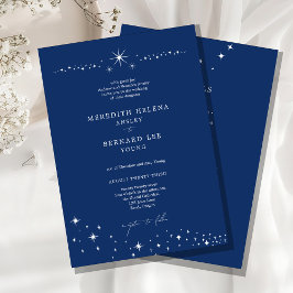 Formal Celestial Elegant Blue Wedding Details and Inbjudningar
