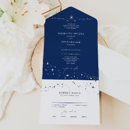 Formal Celestial Elegant Wedding Navy Blue
