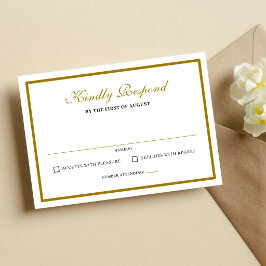 Formal Classic Black Gold Monogram Wedding OSA Kort