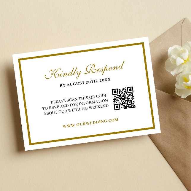 Formal Classic Black Gold Monogram Wedding OSA Kort (Formal black and gold monogram RSVP card ensures elegant, organized guest responses.)