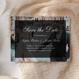 Formal Classic Dark Overlay | Photo Save the Date Meddelande Vykort