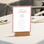 Formal Classic Dusty Rose Wedding Seating Chart Bordsnummer<br><div class="desc">Guide your guests in elegant style with our Formal Classic Dusty Rose Wedding Seating Chart Table Number. Featuring a crisp white background, soft dusty rose script, and a refined dusty rose border, this table number combines practicality with timeless sophistication. Perfect for ensuring your reception runs smoothly while adding a polished...</div>