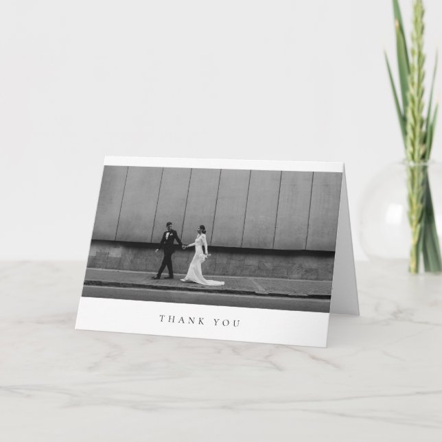 Formal Classic Wedding Photo Folded Thank You Card Tack Kort (Framsida)